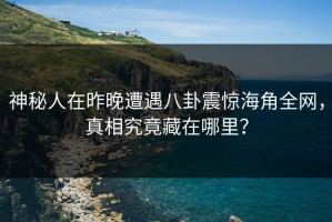 神秘人在昨晚遭遇八卦震惊海角全网，真相究竟藏在哪里？