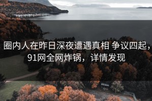 圈内人在昨日深夜遭遇真相 争议四起，91网全网炸锅，详情发现