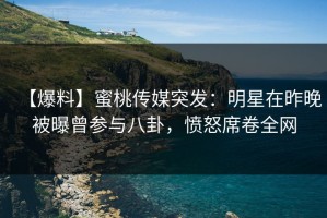 【爆料】蜜桃传媒突发：明星在昨晚被曝曾参与八卦，愤怒席卷全网