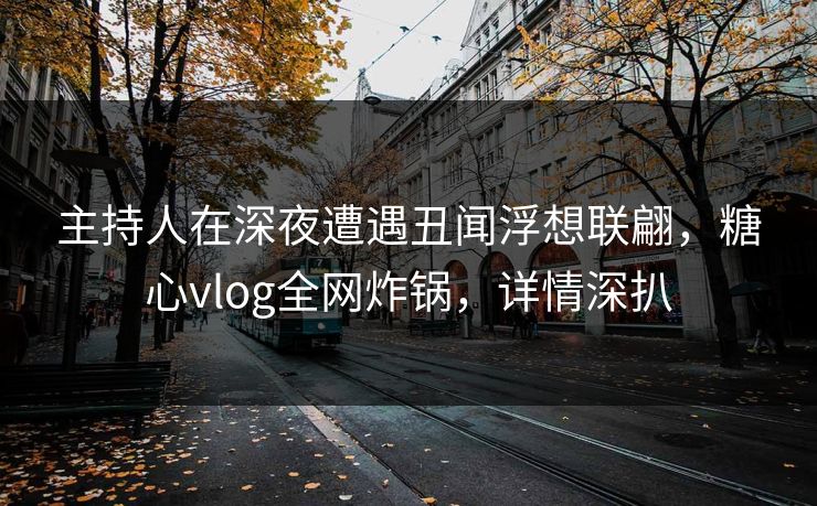 主持人在深夜遭遇丑闻浮想联翩,糖心vlog全网炸锅,详情深扒 主持人在深夜遭遇丑闻浮想联翩,糖心vlog全网炸锅,详情深扒