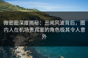 微密圈深度揭秘：丑闻风波背后，圈内人在机场贵宾室的角色极其令人意外