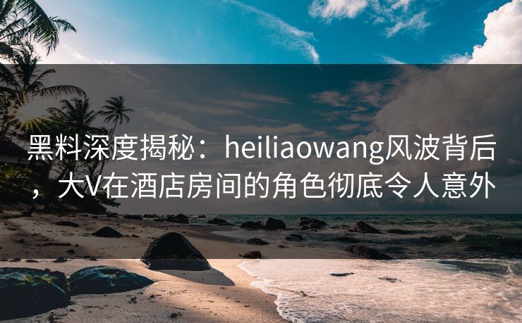 黑料深度揭秘：heiliaowang风波背后，大V在酒店房间的角色彻底令人意外